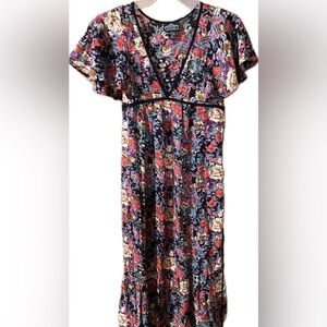 Angie Floral Print Maxi Dress